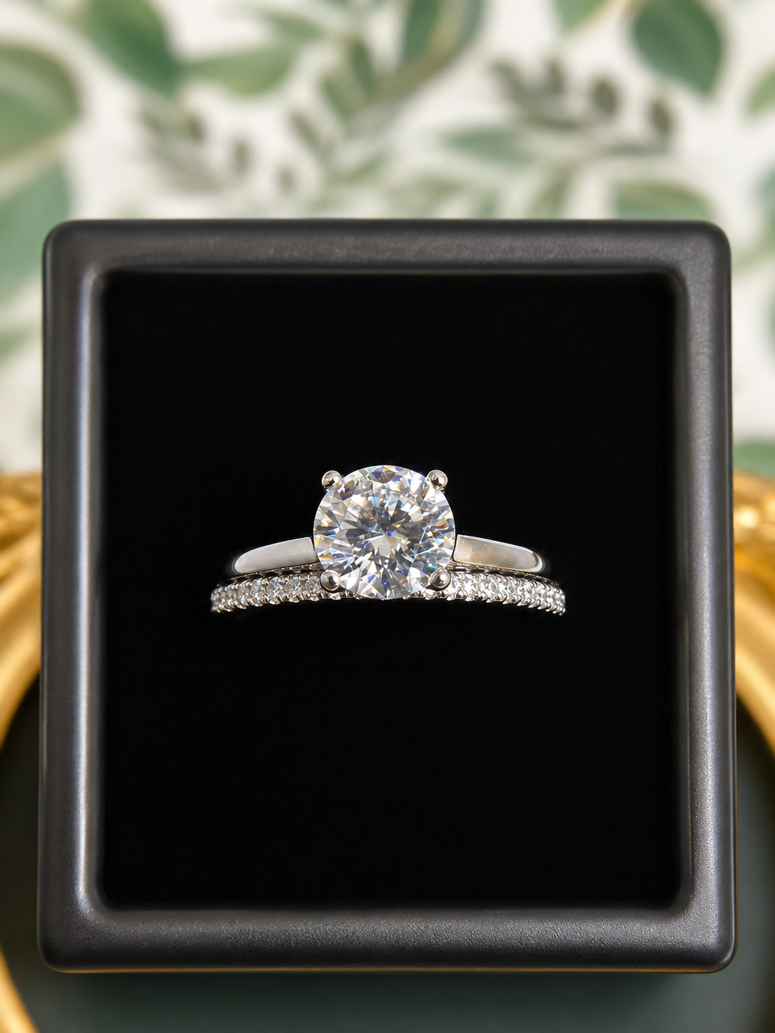 Sterling Silver Round Moissanite Solitaire Ring with Band – 1.1 CT, Size 7