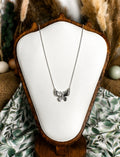 Sterling Silver Butterfly Necklace with 0.10 CT Natural Diamond
